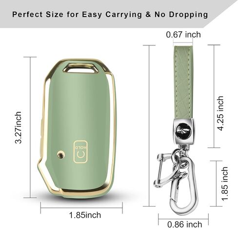 QBUC لغطاء KIA Key Fob مع سلسلة مفاتيح لعام 2019 2020 2021 2022 Kia K5 Sorento Telluride إلخ (1 أو لا يوجد زر على السطح الأمامي فقط) (أزرق) in Saudi Arabia