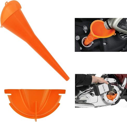 HDBUBALUS Motorcycle 9" Crankcase Fill Funnel Primary Case Oil Fill Set for Harley Orange in Saudi Arabia