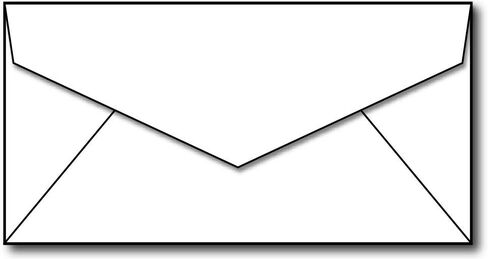 White Monarch Envelopes (3 7/8" x 7 1/2") - 100 Envelopes - Standard Gummed Square Flap - Fits Executive Paper in Saudi Arabia