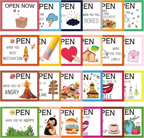 24 Pcs Open When Envelopes - Romantic Long Distance Relationship Letters, College Gifts, Leaving Home Gift for Daughter, Son, Boyfriend, Girlfriend in Saudi Arabia