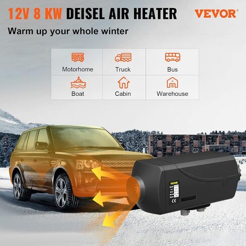 Happybuy 5KW Diesel Air Heater 12V Diesel Parking Heater Double Mufflers 5KW Diesel Heater with LCD Thermostat for RV Bus Trailer Motorhome and Boats in Saudi Arabia