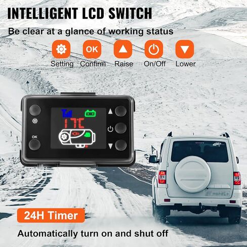 Happybuy 5KW Diesel Air Heater 12V Diesel Parking Heater Double Mufflers 5KW Diesel Heater with LCD Thermostat for RV Bus Trailer Motorhome and Boats in Saudi Arabia