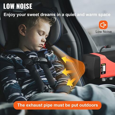 Happybuy 5KW سخان هواء ديزل 12 فولت سخان وقوف السيارات ديزل كاتم صوت مزدوج 5KW سخان ديزل مع ترموستات LCD لمنزل متنقل مقطورة حافلة RV والقوارب in Kuwait