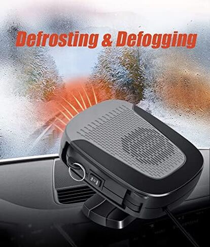 مروحة سيارة محمولة لسخان السيارة 2 في 1، 12 فولت 150 وات، وصلة ولاعة سجائر مع تسخين وتبريد للتدفئة السريعة، محمولة باليد وقابلة للتعديل بزاوية 360 درجة in Kuwait