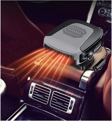 مروحة سيارة محمولة لسخان السيارة 2 في 1، 12 فولت 150 وات، وصلة ولاعة سجائر مع تسخين وتبريد للتدفئة السريعة، محمولة باليد وقابلة للتعديل بزاوية 360 درجة in Kuwait
