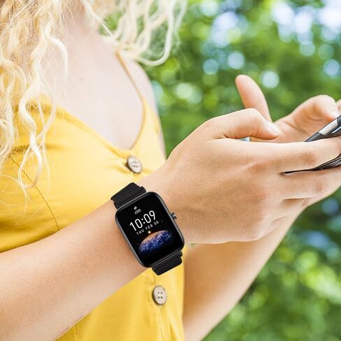 سوار قماش Amzpas لـ Amazfit Bip U Pro/ Bip U/ Bip S/ Bip Lite/ Bip S Lite/ Bip 3/Bip 3 Pro/Amazfit GTR 42 مم، 20 مم سوار نايلون ناعم قابل للتمدد سريع الفك، 4 عبوات من سوار معصم مرن قابل للتعديل للنساء رجل in Saudi Arabia