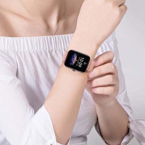 سوار قماش Amzpas لـ Amazfit Bip U Pro/ Bip U/ Bip S/ Bip Lite/ Bip S Lite/ Bip 3/Bip 3 Pro/Amazfit GTR 42 مم، 20 مم سوار نايلون ناعم قابل للتمدد سريع الفك، 4 عبوات من سوار معصم مرن قابل للتعديل للنساء رجل in Kuwait