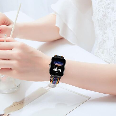 سوار قماش Amzpas لـ Amazfit Bip U Pro/ Bip U/ Bip S/ Bip Lite/ Bip S Lite/ Bip 3/Bip 3 Pro/Amazfit GTR 42 مم، 20 مم سوار نايلون ناعم قابل للتمدد سريع الفك، 4 عبوات من سوار معصم مرن قابل للتعديل للنساء رجل in Kuwait