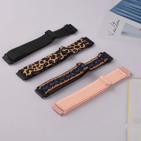 سوار قماش Amzpas لـ Amazfit Bip U Pro/ Bip U/ Bip S/ Bip Lite/ Bip S Lite/ Bip 3/Bip 3 Pro/Amazfit GTR 42 مم، 20 مم سوار نايلون ناعم قابل للتمدد سريع الفك، 4 عبوات من سوار معصم مرن قابل للتعديل للنساء رجل in Kuwait