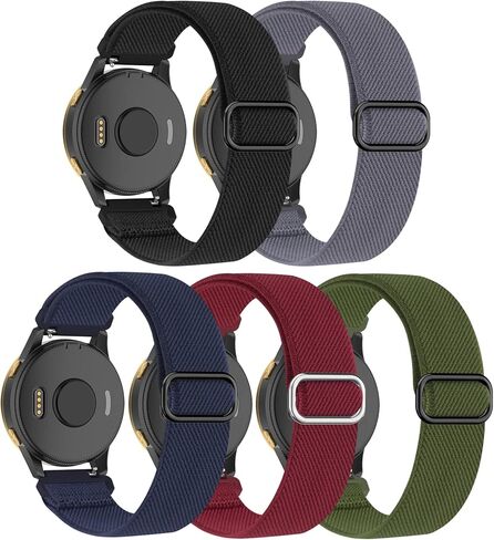 أربطة قابلة للتمدد متوافقة مع Garmin Forerunner 245/245 Music/Venu/Vivoactive 3/Venu Sq/Vivoactive 3 Music/Vivomove HR/Forerunner 645/645 Music/Venu 2 Plus (5 عبوات) in Saudi Arabia