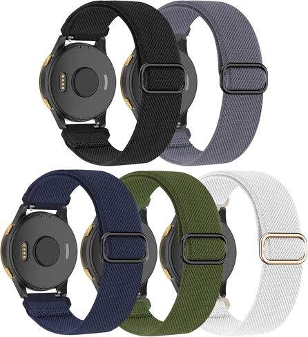 أربطة قابلة للتمدد متوافقة مع Garmin Forerunner 245/245 Music/Venu/Vivoactive 3/Venu Sq/Vivoactive 3 Music/Vivomove HR/Forerunner 645/645 Music/Venu 2 Plus (5 عبوات) in Saudi Arabia
