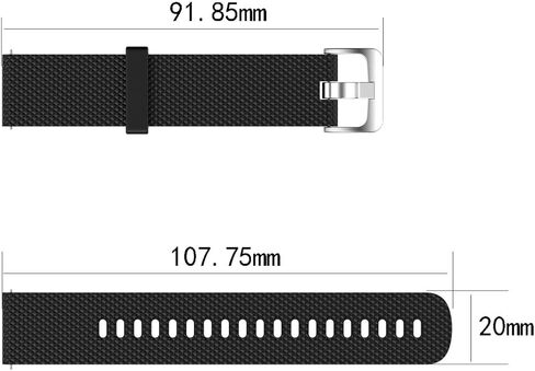 لسوار بديل Garmin Venu، حزام معصم بديل من السيليكون 20 مم لـ Garmin Venu وGarmin Vivoactive 3/3 Music (سيليكون أسود) in Saudi Arabia