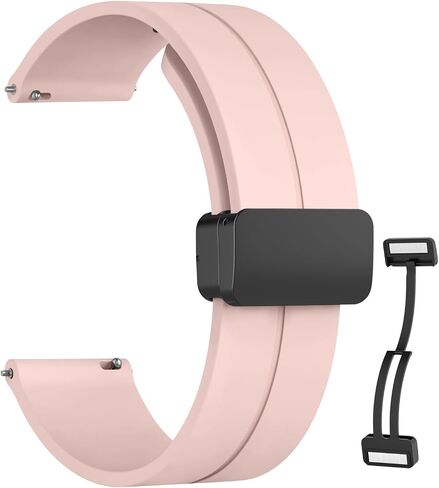 Magnetic Silicone Watch Band for Garmin Venu/Garmin Venu 2 Plus Watch Band, Garmin Venu Sq Band/Garmin Sq 2 Bands, Magnet Folding Buckle Replacement Sport Strap for Men Women in Saudi Arabia