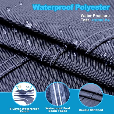 قماش بيميني العلوي البديل مع فتحة خفيفة للقارب، 3 أقواس 6 لتر 79-84 وات غطاء علوي بيميني مع حذاء تخزين، بوليستر بحري عالي التحمل مقاوم للماء 600D، بدون إطار، أزرق داكن in Kuwait