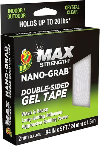 Duck MAX Strength Nano-Grab Double-Sided Gel Tape, 0.94" x 5 ft, Clear in Saudi Arabia