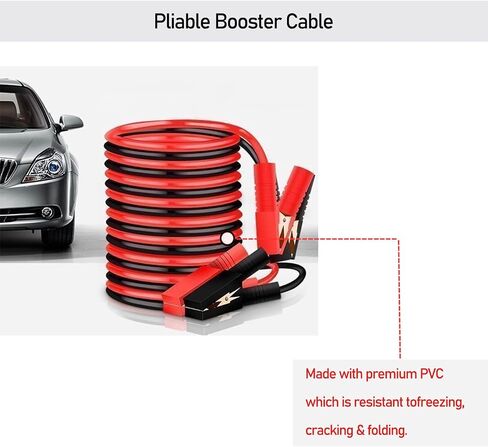 Pack-1 Car Jumper Cables, 9.8Ft Vehicle Rescue Wires with Portable Carry Bag, Universal Automobile Accessories, for Most Cars, Trucks and Vans (Black & Red) in Saudi Arabia