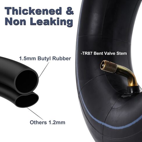 RUTU 2 Pack 4.10/3.50-4 Replacement Tire+Inner Tube with Bent Valve Stem for Lawn Mower Hand Truck Wheelbarrow Trailers Dollies Wagon Snowblower Compressor Generator Chipper All Purpose Utility in Saudi Arabia