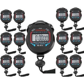 Waterproof Stopwatch Pack of 12pcs/lot Digital Handheld Multi-Function Professional Electronic Chronograph Sports Stopwatch Timer Stop Watch