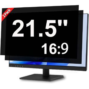 21.5 Inch Privacy Screen for Monitor for Widescreen Monitor - Anti Glare - Blue Light Filter - Anti-Scratch Protector with 16:9 Aspect ratio (2 PACK)