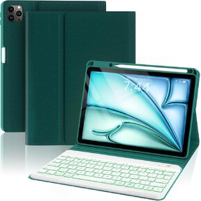 Keyboard Case for iPad Air 5th/4th Pro 11 inch, 7-Color Backlit Detachable Wireless Keyboard Case with Pencil Holder, Stand Folio Cover for Gen 2020/2022, Pro 4th/3rd/2nd/1st Gen, Black…