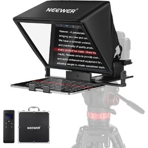 NEEWER Teleprompter X14 II with RT113 Remote & App Control, 14" Beamsplitter, Vertical Adjustable Snap in QR Plate Compatible with 501PL iPhone iPad Tablet Camera Camcorder, Assembly Free