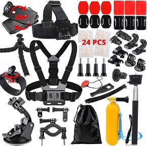 lifelimit Accessories 62 in 1 Accessories Starter Kit Compatible with All Gopro Hero 13/12/11/10/9/8 max Fusion/Session/HD Black White Silver AKASO APEMAN Campark SJCAM