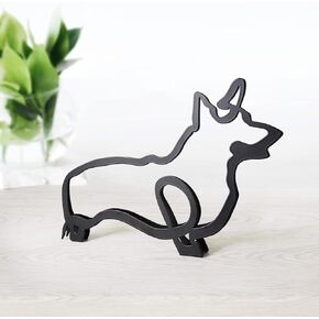Metal Dog Minimalist Art Wall Sculpture, Minimalist Abstract Dog Line Wall Art, Modern Minimalist Home Decoration Minimalist Living Room Wall Decoration (Corgis)