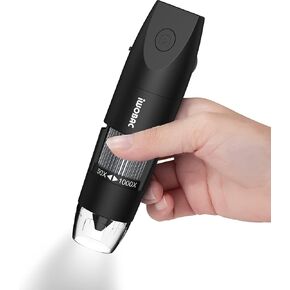 Digital Microscope Wireless Pocket Handheld USB Microscopes, 50x-1000x Zoom Fixed Focus HD Magnifier with LEDs, Inspection Camera Compatible with iPhone, Android Phone, MacBook, Windows PC (Black)