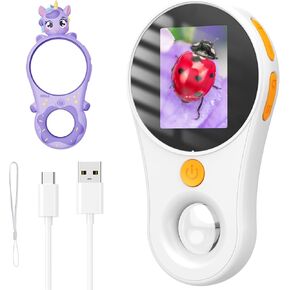 Digital Microscope Fixed Focus-200X Pocket Magnifying Glass, 3-Level Adjustable LED Lights Portable Handheld Mini Microscope,USB Compatible with, Windows, Mac OS