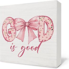 Christian Christmas Wooden Sign, Believe Like Mary Christmas Inspirational Wooden Box Sign, Retro Christmas Decorations for Home Office Desk Table Tabletop Shelf Decor, 5x5 Inch