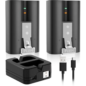 2 Pack for Ring Battery 6040mAh Replacement with Ring Charger Station, Rechargeable Ring Camera Battery Compatible with Ring Video Doorbell 2/3/3plus/4, Stick Up Cam/Spotlight Cam/Peephole Cam