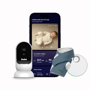 Owlet® Dream Duo Smart Baby Monitor: FDA-Cleared Dream Sock® Plus Owlet Cam 2- Tracks & Notifies for Pulse Rate & Oxygen While Viewing Baby in 1080p HD WiFi Video