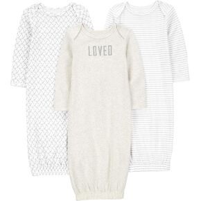 Simple Joys by Carter's Baby 3-Pack Neutral Cotton Sleeper Gown
