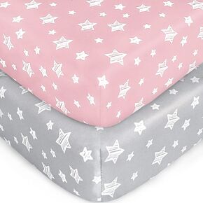 Changing Pad Cover for Girls 2 Pack, Lovely Print Soft Diaper Change Table Sheets, Fit 32"x16" Contoured Pad, Comfy Cozy 2-Pack Cradle Sheets,Floral
