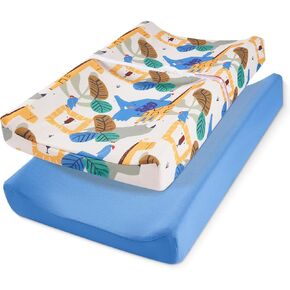 TILLYOU Changing Pad Cover Girl Set in Soft Jersey Material - Fits 32"/34''x16 Contoured Pad for Babies, Brilliant Little Flowers and Purple in Saudi Arabia