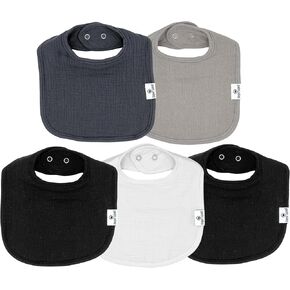 DiaperSquad's Baby Bibs for Drooling and Teething, Bibs for Boys, Baby Girl - Solid Cotton Baby Drool Bibs