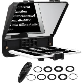 A10II Teleprompter Portable Smartphone DSLR Camera Prompter with Phone Holder Remote Control for Video Recording Live Streaming Interview Stage Presentation Speech Video Making Tools