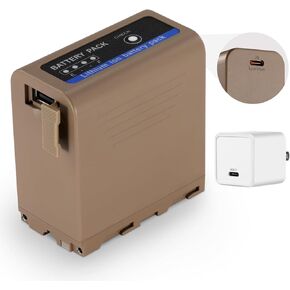 Neewer 10500mAh NP-F970 Replacement Battery w/USB C USB A & 2 DC Ports, PD 30W Fast Charging, 4Hrs Fully Charged, Power Battery Replaces NP-F550 F750 F970 for Camcorder Video Light Monitor, NW-F970D