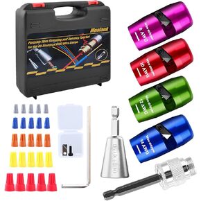 Wire Stripper for drill for 8-10-12-14 Gauge,AWG Wire Stripper,US Standard Portable Wire Stripping and Twisting Tool for Drill with Wire Connectors Nuts +Twister + blade