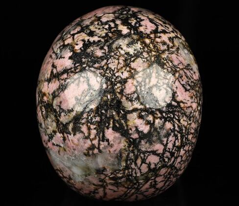 2.0" Pink and Black Rhodonite Crystal Skull, Hand Carved Gemstone Fine Art Sculpture, Reiki Healing Stone Statue.1390 in Kuwait