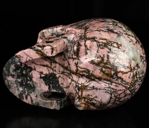 2.0" Pink and Black Rhodonite Crystal Skull, Hand Carved Gemstone Fine Art Sculpture, Reiki Healing Stone Statue.1390 in Kuwait