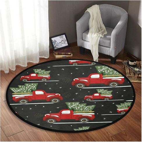 Christmas Sweets Area Rug Round 3ft Winter Candy Canes Circular Carpet Floor Mat Soft Non Skid for Living Room Dining Holiday Decor Seasonal Washable in Saudi Arabia