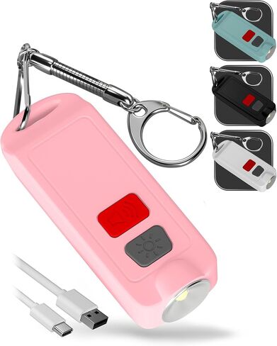 Rechargeable Keychain Alarm for Women Self Defense – 2 Pack 130 dB Loud Safesound Personal Siren Ring with LED Light – Waterproof SOS Emergency Safety Alert Device Key Chain by WETEN (Black&Black) in Saudi Arabia