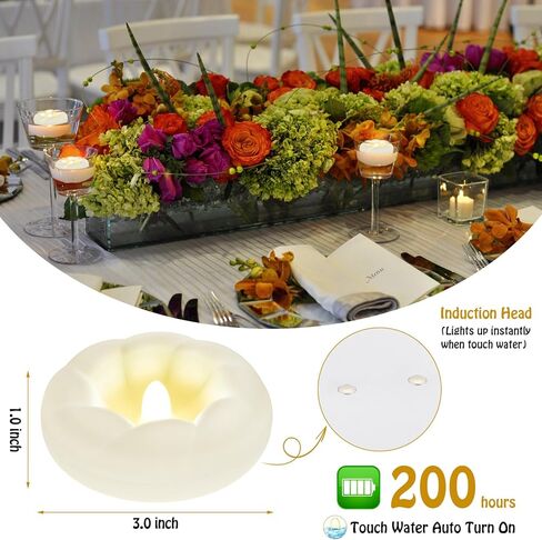 12Pack Flameless Led Floating Candles, 3" Plastic Battery Operated Flickering Waterproof Tealights for Cylinder Vases, Centerpieces at Wedding, Party, Pool, Holiday (Warm White) in Saudi Arabia