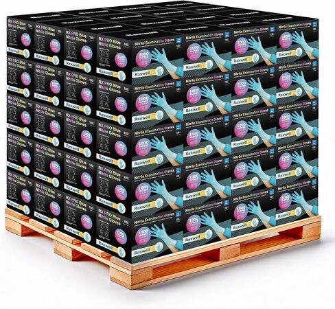 Blue Nitrile Gloves Disposable Latex Free Medium | 4 Mil Nitrile Medical Gloves | 100 Count Powder Free Examination Gloves, Food Grade & Safe, Rubber Gloves Disposable Exam Gloves | Veterinarian, Lab in Kuwait