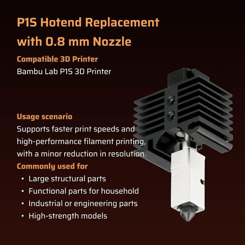 P1P/P1S Hotend with 0.4mm Nozzle: Compatible with Bambu P1 Series 3D Printer, with Ceramic Heater & Thermistor, Silicone Sock in Saudi Arabia