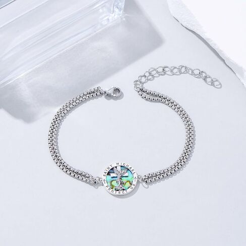 MONGAS Forget Me Not Bracelet Sterling Silver Forget Me Not Bracelets Chain Forget Me Not Jewelry Pressed Flower Bracelet for Women in Kuwait