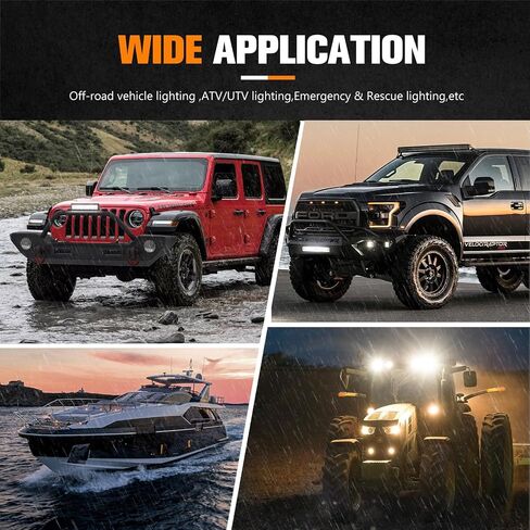 2PCS 7 Inch LED Light Bar for Truck, Boat, ATV,UTV, Marine, IP68, 24000LM LED Pods Spot & Flood Combo Beam, 12V Triple Row Light Bar Off Road Driving Led Work Lights in Saudi Arabia