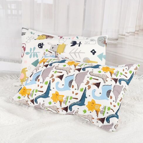 Gina Era Ergonomic Toddler Pillowcase,(2 Pack) 100% Cotton Pillowscase, Size:14 * 19 inch,Fits Kids Pillows sizesd 13 x 18 or 12x 16 - Machine Washable (style15) in Saudi Arabia