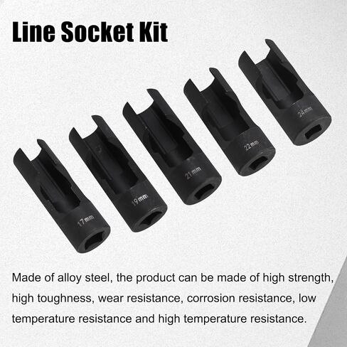 RULLINE 2Pcs 17mm+21mm Flare Nut Socket Set 2-Piece Kit for Automotive and Mechanical Applications 1/2" square drive in Kuwait